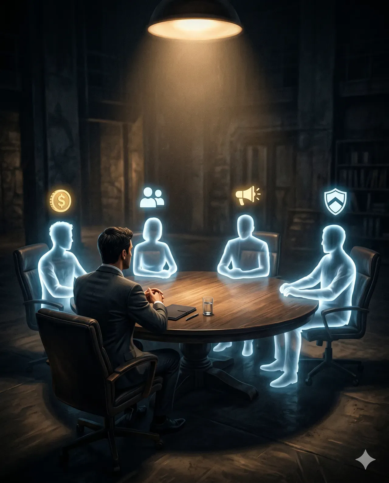 我設計了四個 AI 顧問，一句話切換——觸角延伸、跨專業會議，最後你拍板